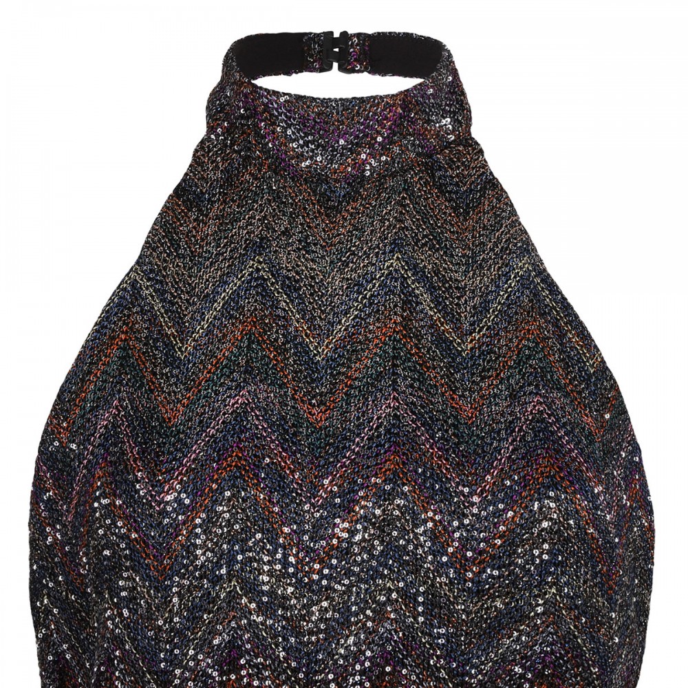 Herringbone stripe knit dress