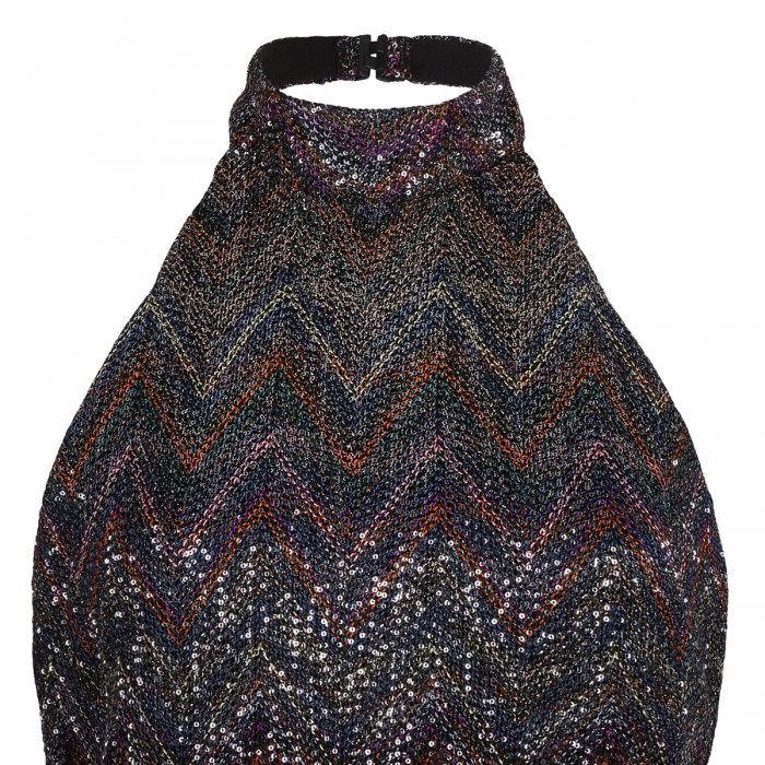 Herringbone stripe knit dress