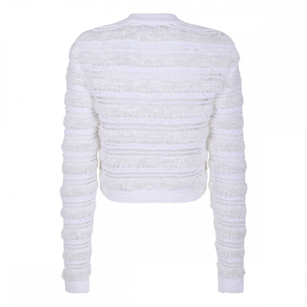 Tweed-effect knit cardigan