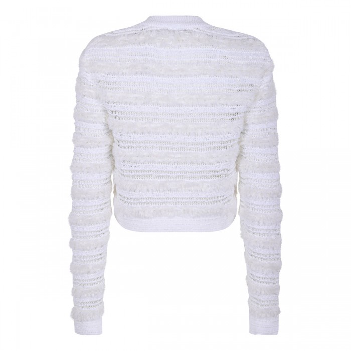 Tweed-effect knit cardigan