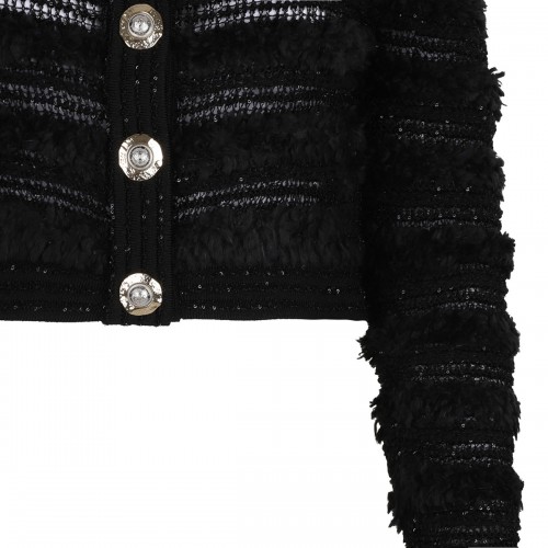 Tweed-effect knit cardigan 2