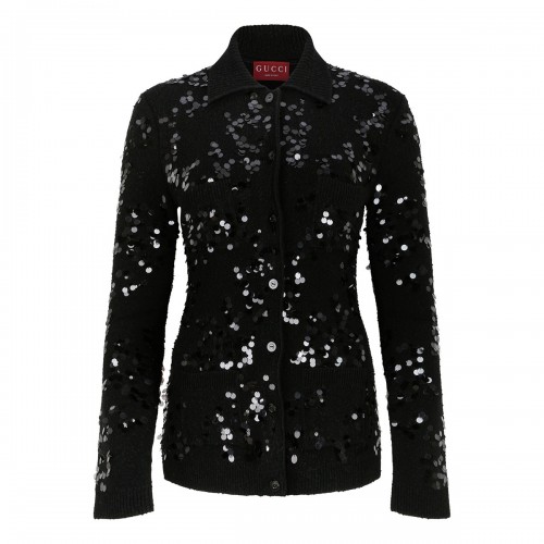 Sequin cardigan polo