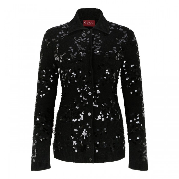 Sequin cardigan polo