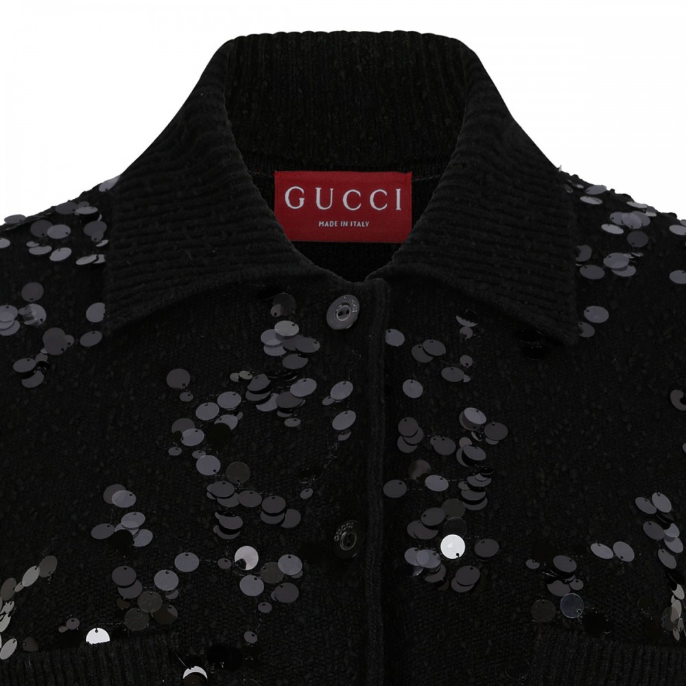 Sequin cardigan polo