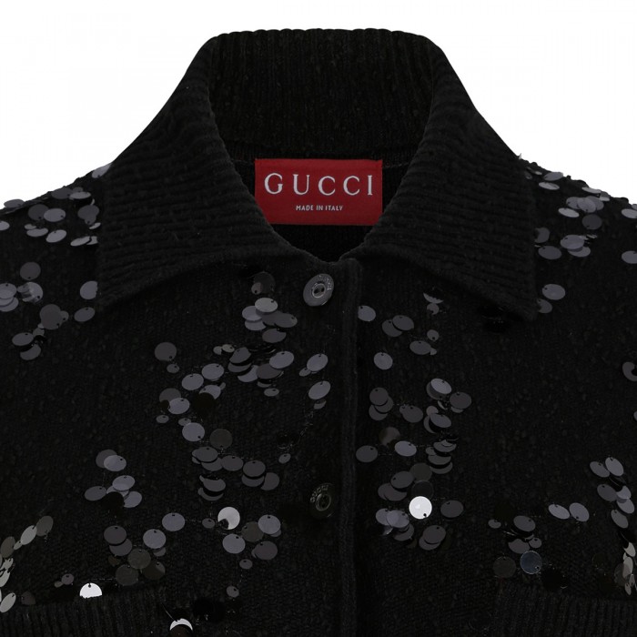 Sequin cardigan polo