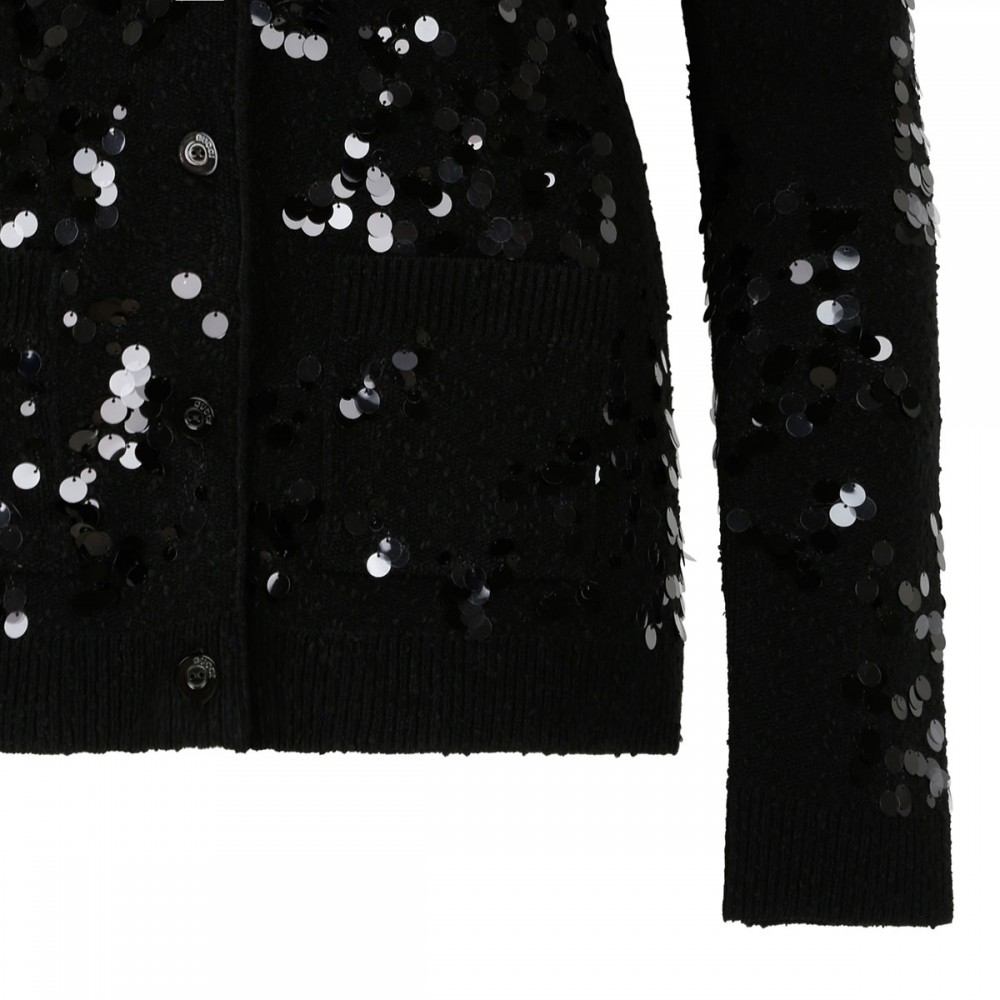 Sequin cardigan polo