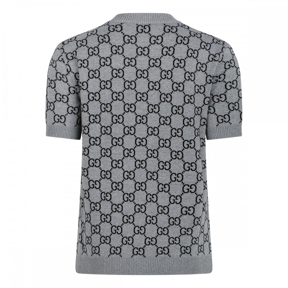 Reversible GG wool jacquard top