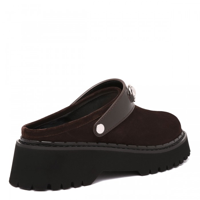 Horsebit dark brown mules