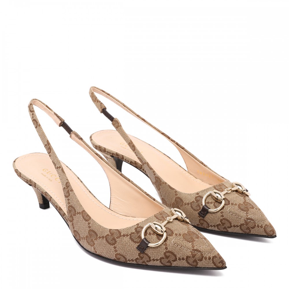 Horsebit slingback pumps