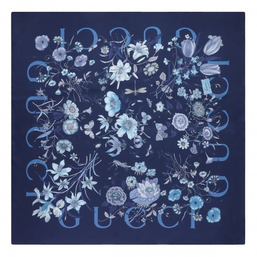 Flora silk twill carré