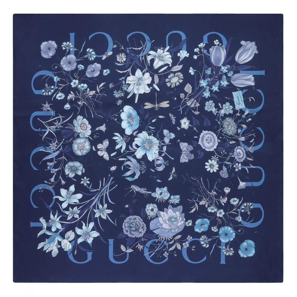 Flora silk twill carré