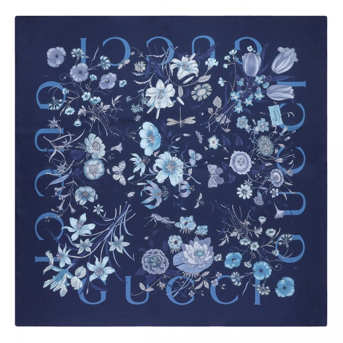 Flora silk twill carré