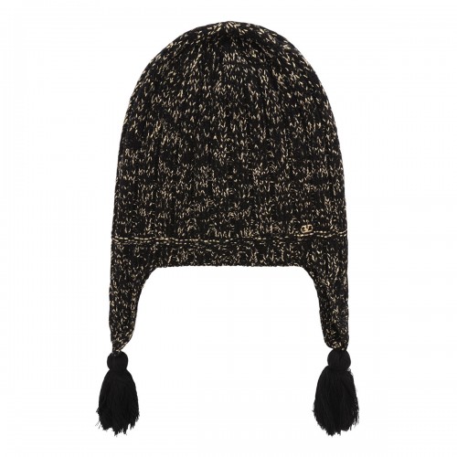 Black wool blend beanie