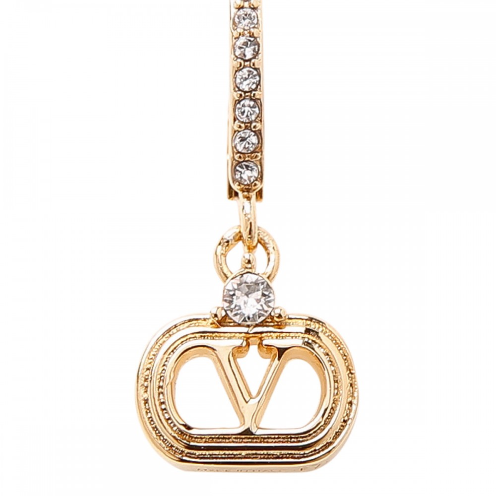 Ovalette metal and crystal earrings