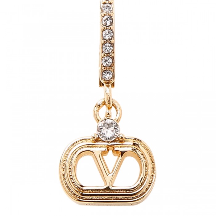 Ovalette metal and crystal earrings