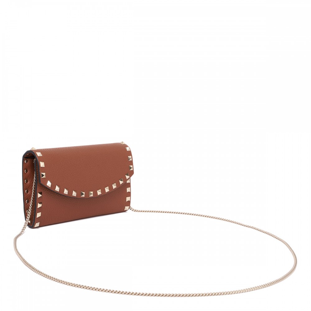 Rockstud wallet with chain