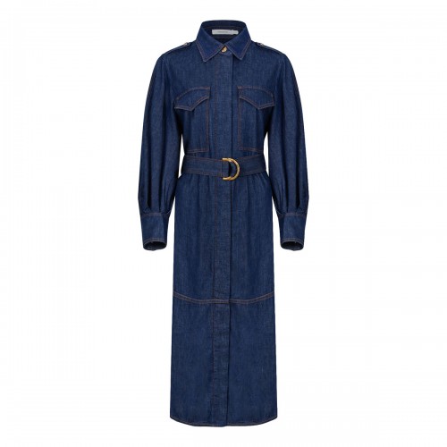 Denim cargo midi dress