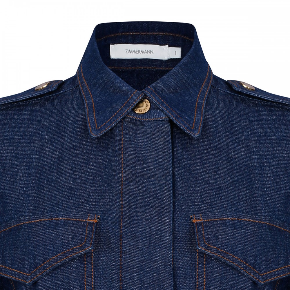 Denim cargo midi dress