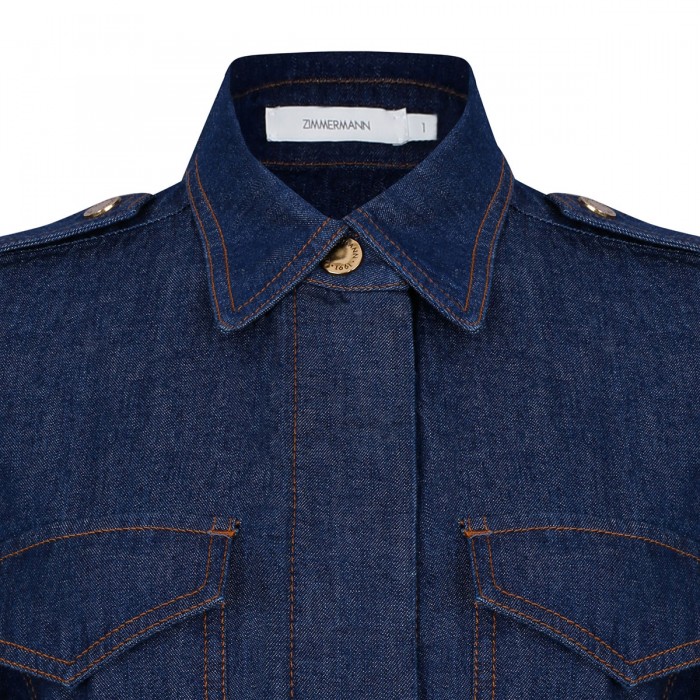 Denim cargo midi dress