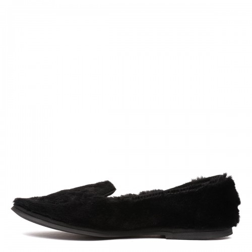 Black fur-effect loafers 2
