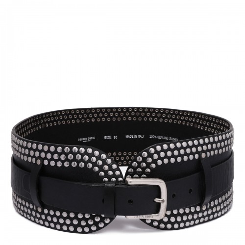 Leather belt with micro studs