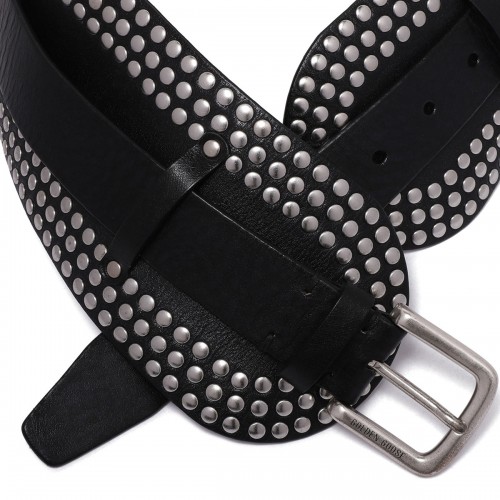 Leather belt with micro studs 2