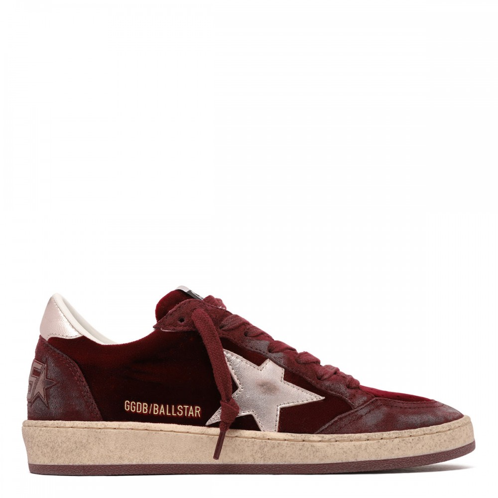 BallStar ruby red velvet sneakers