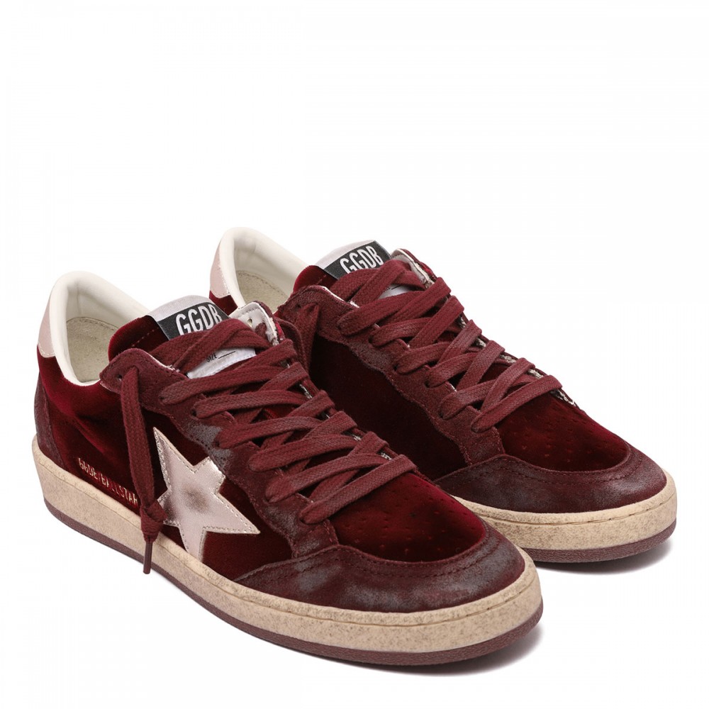 BallStar ruby red velvet sneakers