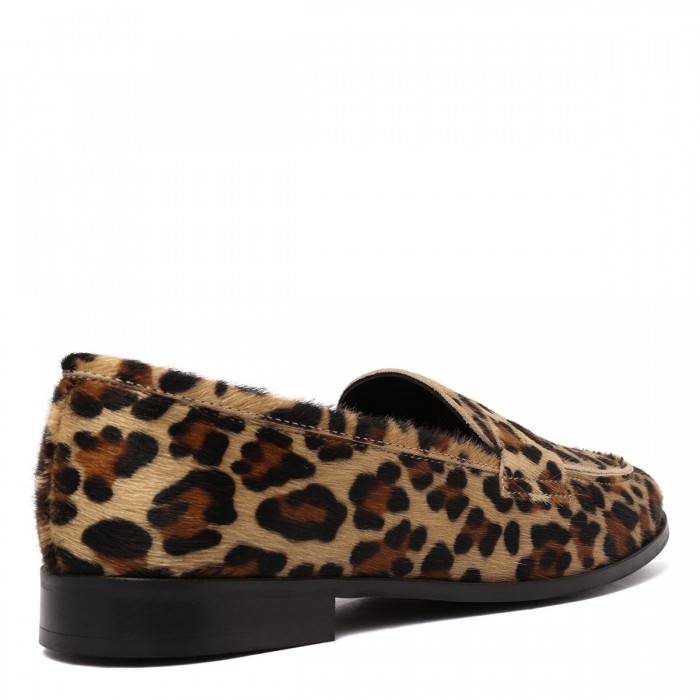 Leopard calf-hair loafers