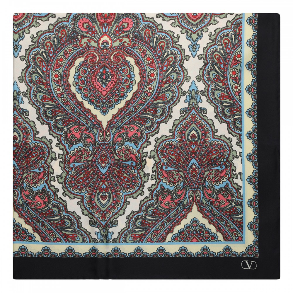 Paisley motif silk scarf