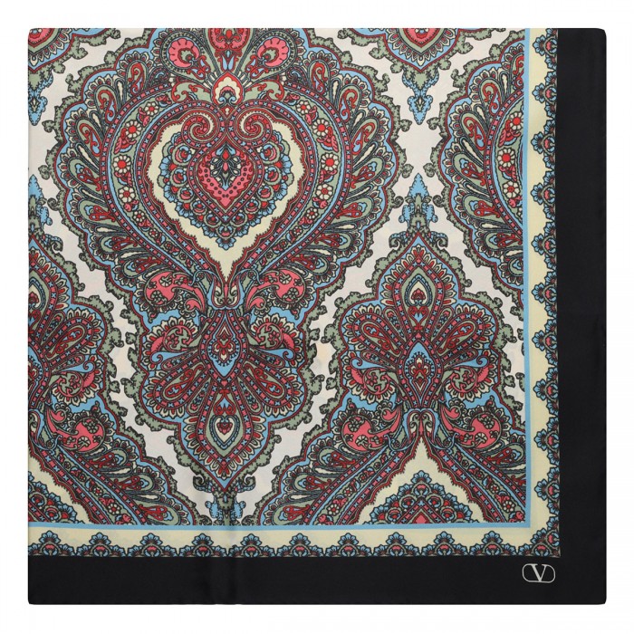 Paisley motif silk scarf