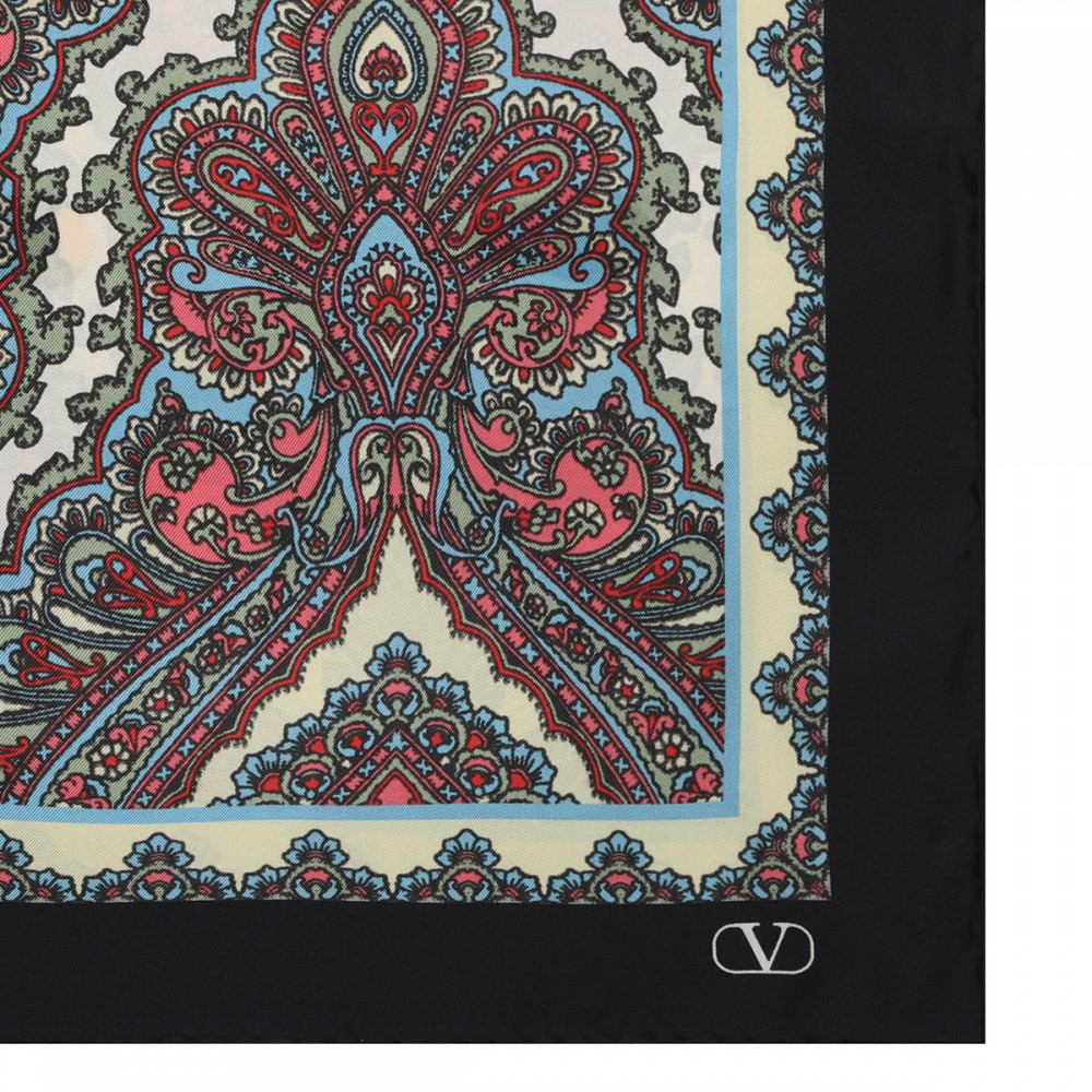 Paisley motif silk scarf