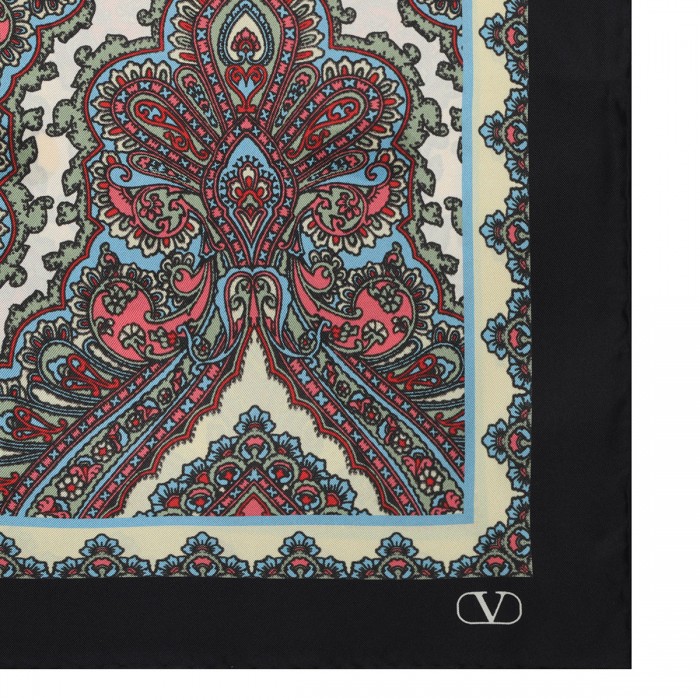 Paisley motif silk scarf