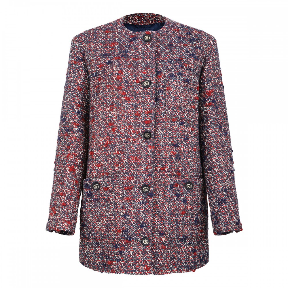 Multicolor bouclé wool jacket