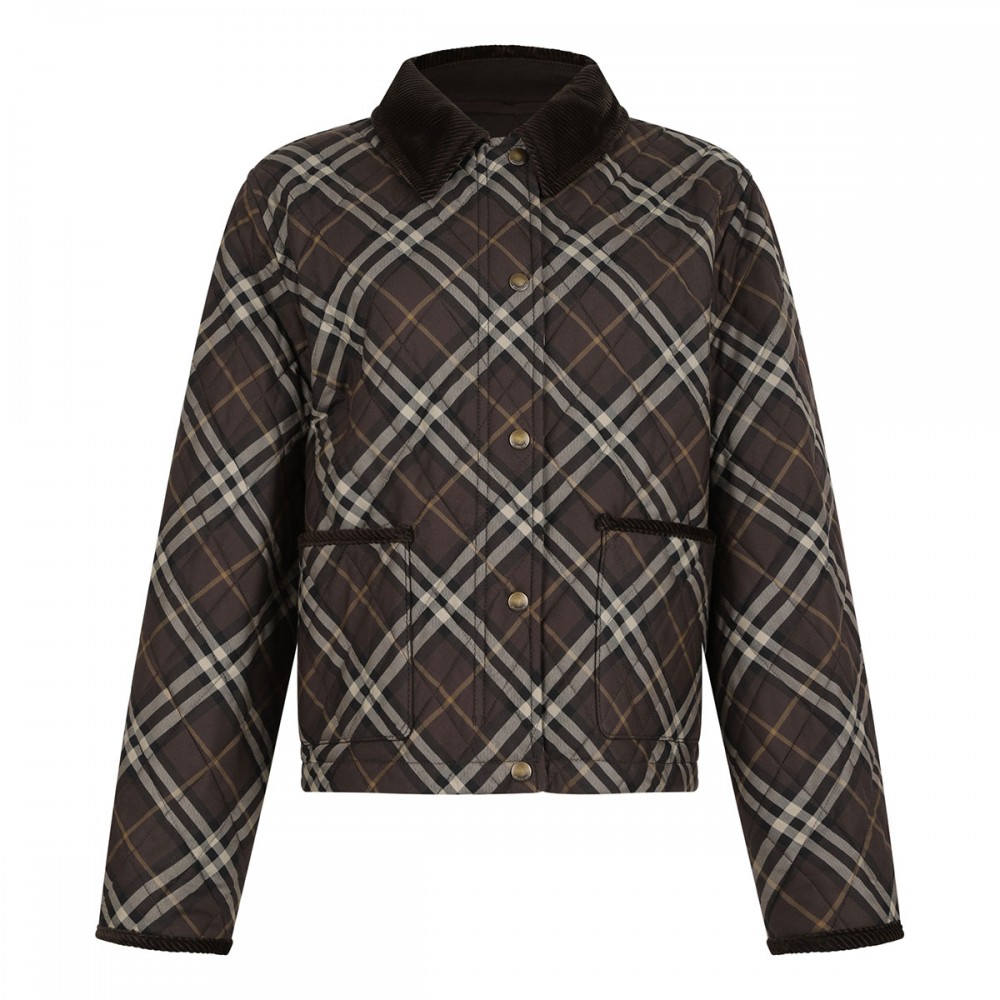 Check quilted cotton jacket