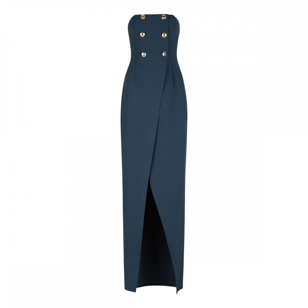 Lightweight crepe fabric long dress