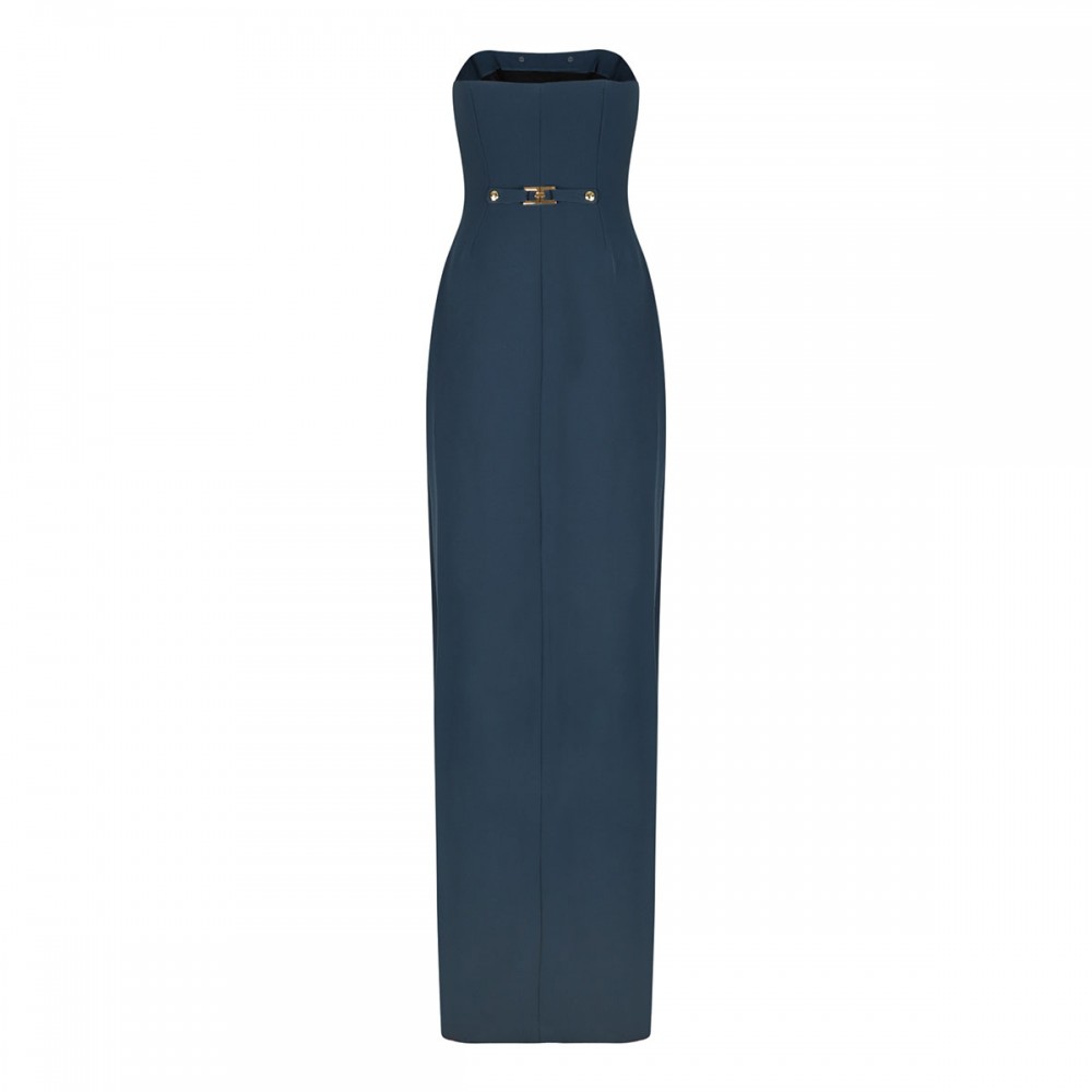 Lightweight crepe fabric long dress