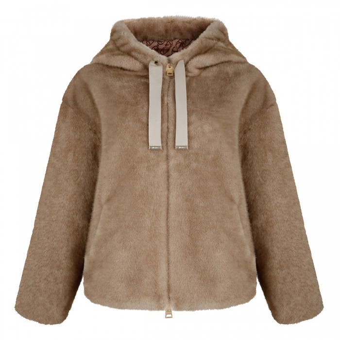 Soft faux fur hooded jacket