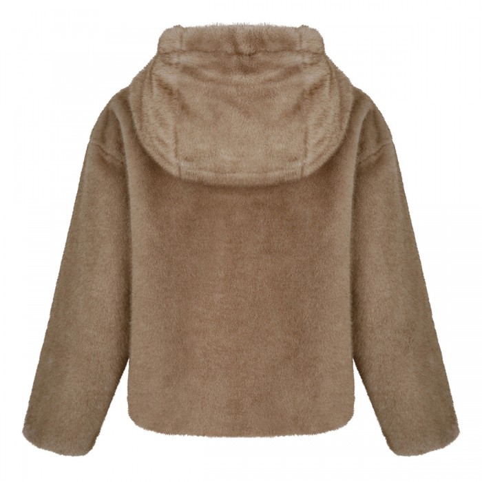 Soft faux fur hooded jacket
