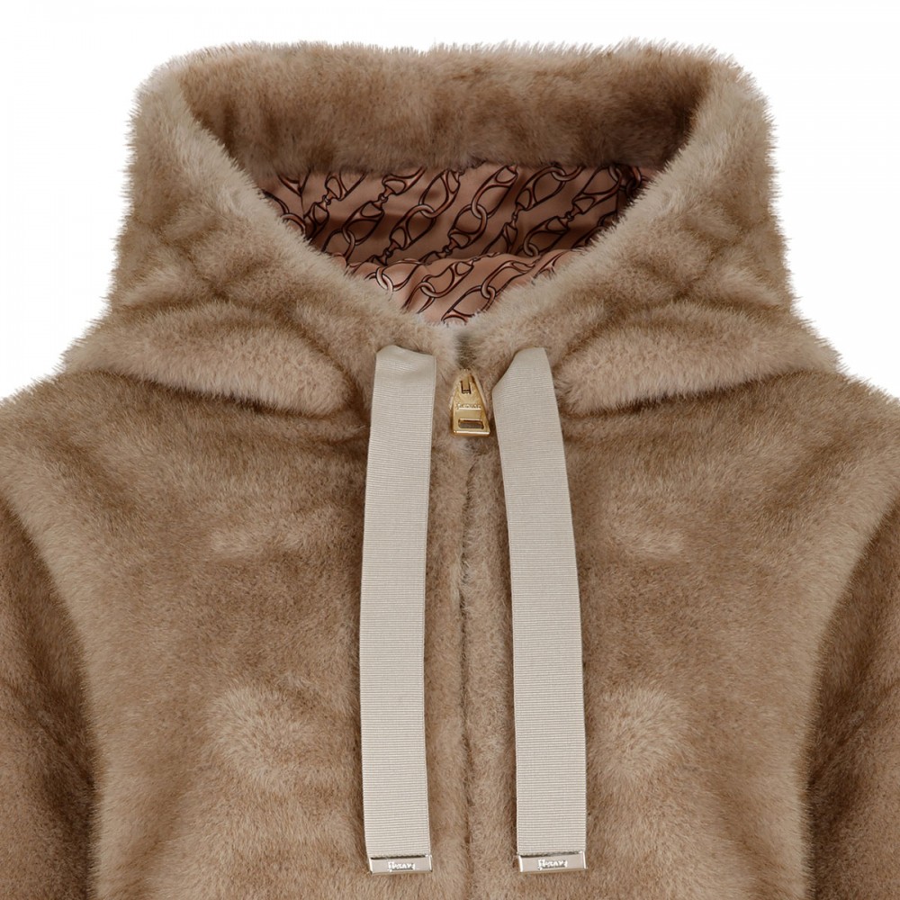 Soft faux fur hooded jacket