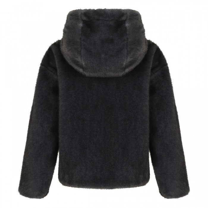 Soft faux fur hooded jacket