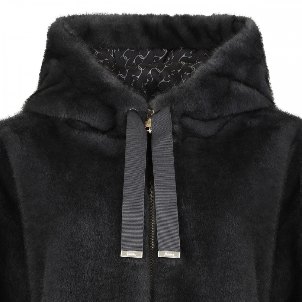 Soft faux fur hooded jacket