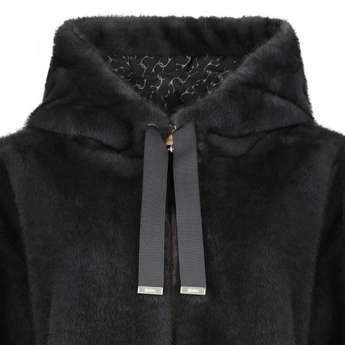 Soft faux fur hooded jacket