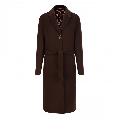 Reversible silk wool coat