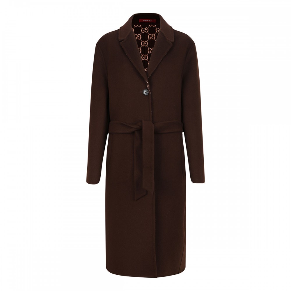 Reversible silk wool coat