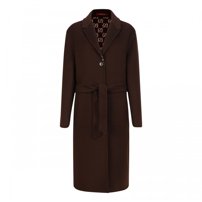 Reversible silk wool coat