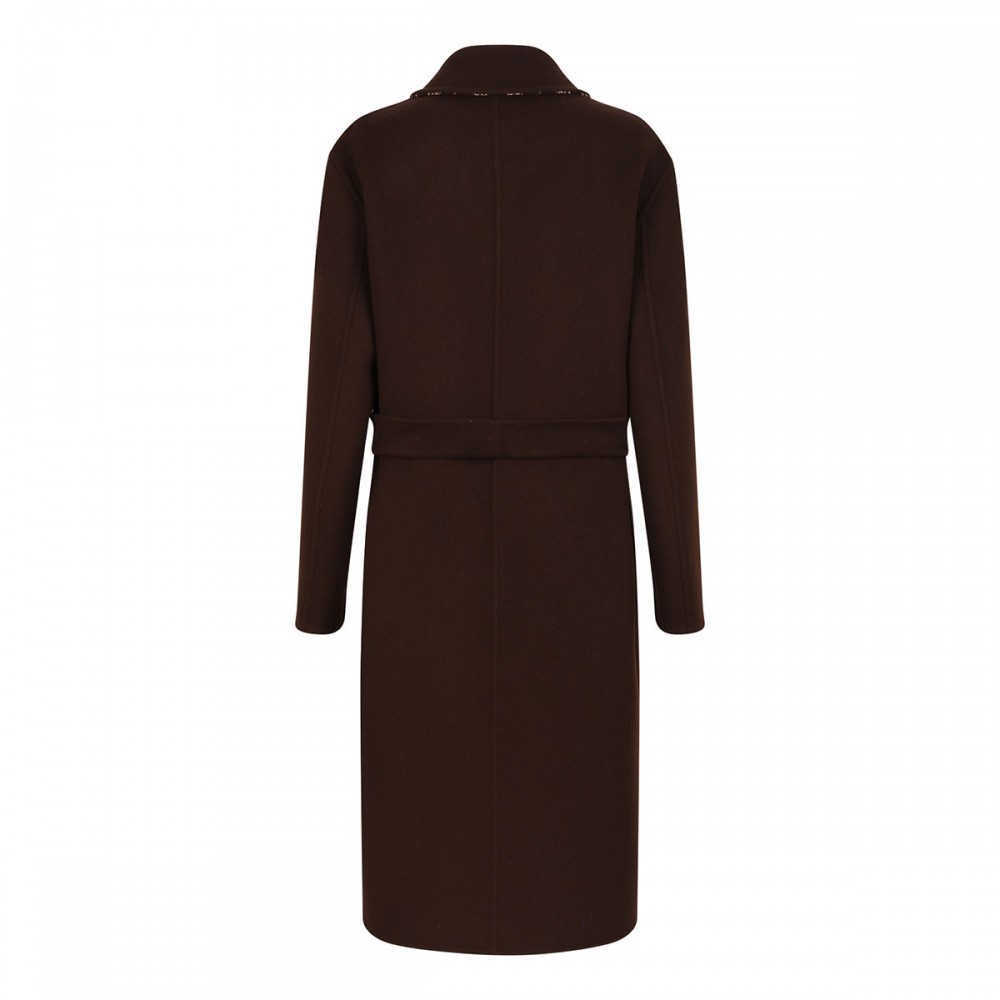 Reversible silk wool coat