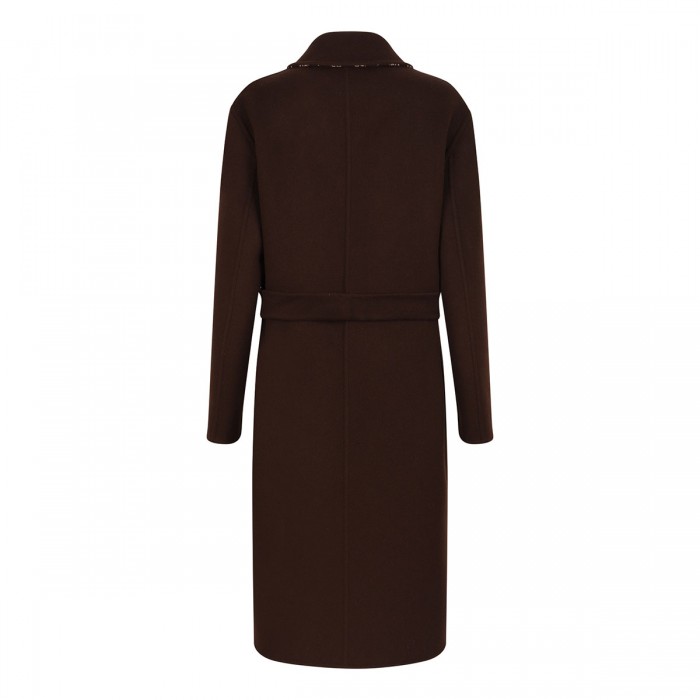 Reversible silk wool coat