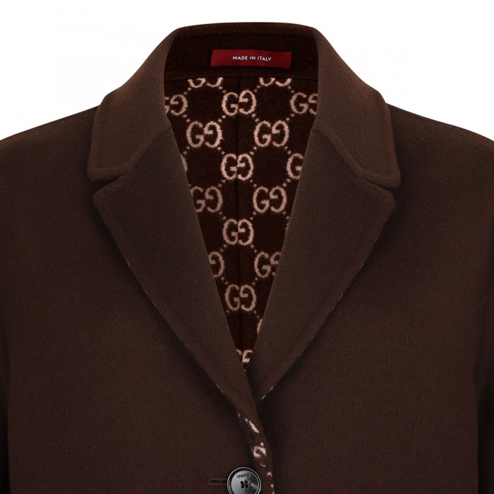 Reversible silk wool coat