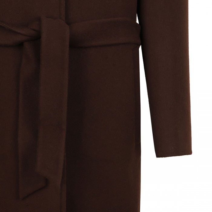 Reversible silk wool coat